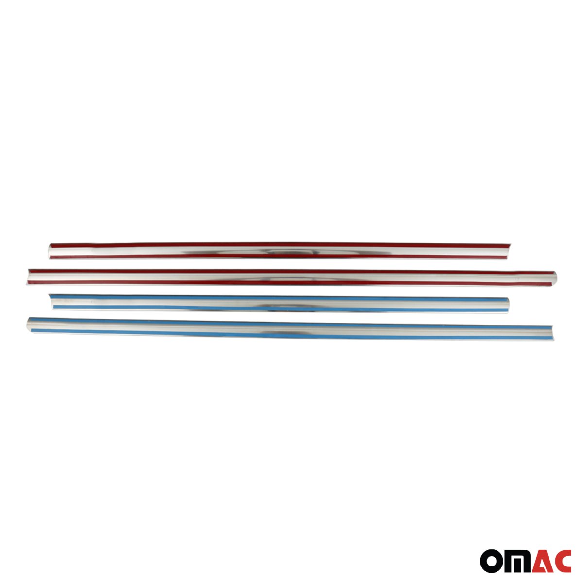 Mercedes C Class W203 Window Trim - Omac - S.Steel - Gloss Silver - '01-'09